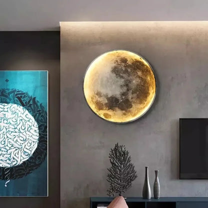 Moon Wall Lamp Aisle Corridor Mural Art Design Foyer Hallway Gallery Background Decoration Kid Bedroom Bedside Led Celing Light